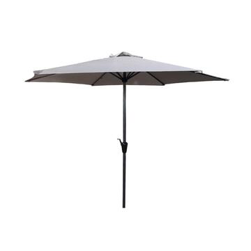 Ombrellone da giardino 2,7x2,7 Linsay in metallo e copertura grigia