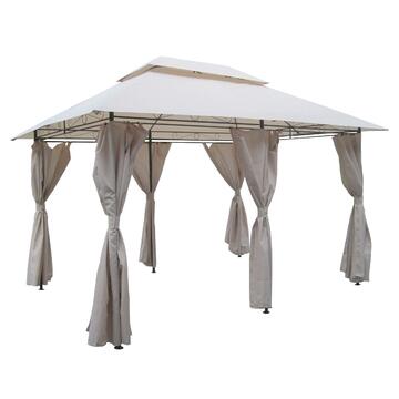 Gazebo da Giardino Abri 300x400 h275 cm - con Telaio in Acciaio e Copertura in Poliestere - Bianco