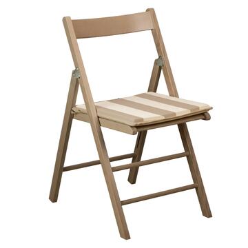 Cuscino Garda quadrato a righe beige/bianche per sedia da esterno