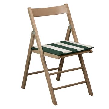 Cuscino Garda quadrato a righe verdi/bianche per sedia da esterno